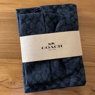 Coach logo羊毛流蘇圍巾 帽子組