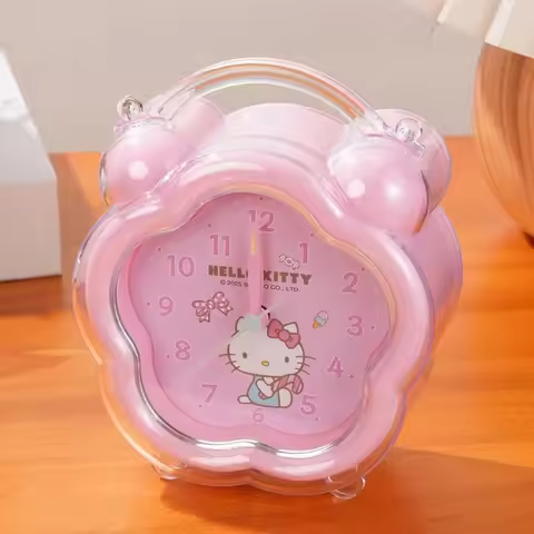 Anime Sanrio Melody Alarm Clock Student Kuromi Multifunctional Silent Night Light Cute Hello Kitty C