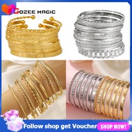 20pcs/Set Fashion Bracelets Multi-Layer Simple Diamond-Shaped Metal Bracelet Set Women Men Jewelry W