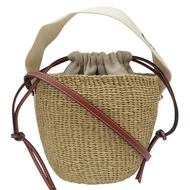 亞麻 Woody Basket 草編 水桶包 肩背包【Chloe 克羅伊】