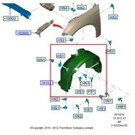 Ford Focus MK3 / MK3.5 Front Fender Liner Front Wheel Inner Protection Cover Daun Pisang Depan