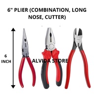 6" Combination Plier Long Nose Plier Diagonal Plier / Playar Gabung Mulut Buaya Playar Muncung Tirus Playar Pemotong