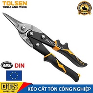 Kéo cắt tôn thẳng công nghiệp, kéo cắt thạch cao cộng lực TOLSEN 250mm,cắt tôn inox, đai thép, thép 