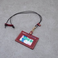 橫式證件套 絲線伸縮拉環 識別證 真皮卡套