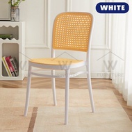 WFURNITURE Nordic Rattan Chair PP Chair Plastic Chair Backrest Chair Restaurant Dining Chair Minimal