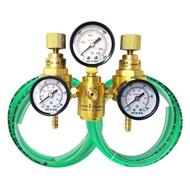 Tirple Gauge Dual Output Argon Regulator Flow Meter for Tig Mig Welding Welder CGA-580 Inlet Gas with 3M Silicon Hose