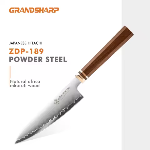 Grandsharp 4.5 Inch Paring Knife ZDP-189 Steel Core 420J2 Stainless Steel Small Kitchen Knife for Pe