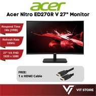 Acer Nitro ED270RV 27" inch VA 165Hz FHD Curved Gaming Monitor (1920 x 1080, 1ms, HDMI, DP) ED270R V