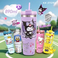 𝑲𝑲 3D [Upgraded Quality ] thermos cup Ready stock 30oz (890ML) with free straw water/coffe cup 304 s