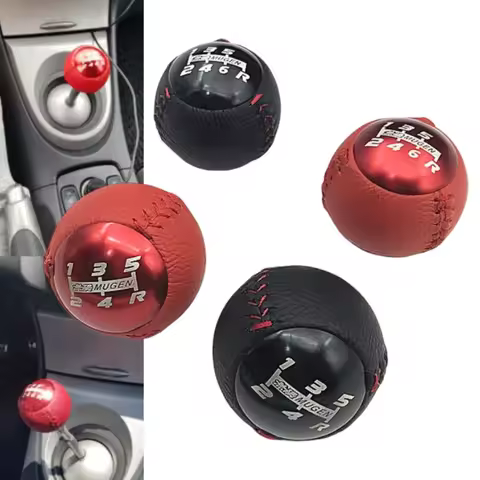 JDM Mugen Leather Aluminum Personalized Gear Shift Knob for HONDA CRZ, Type R Civic FA5, FG2 SI