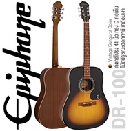 Epiphone® DR-100 กีตาร์โปร่ง 41 นิ้ว ทรง Dreadnought ไม้สปรูซคัดอย่างดี/มะฮอกกานี เคลือบเงา ** ใช้สาย DAddario® **