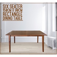 Ready Stock Rectangle 6 Seater dining table (5 feet)150cm x 90cm without chair Meja makan besar Mode