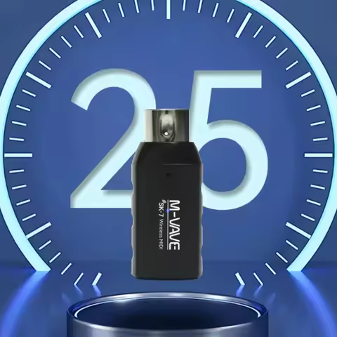M-VAVE SK-7 Plug & Play 2.4GHz Wireless MIDI Adapter Low Latency Rechargeable for 5-Pin MIDI Gear & 