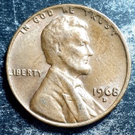 1968 D 1Cent Lincoln Memorial Cent
