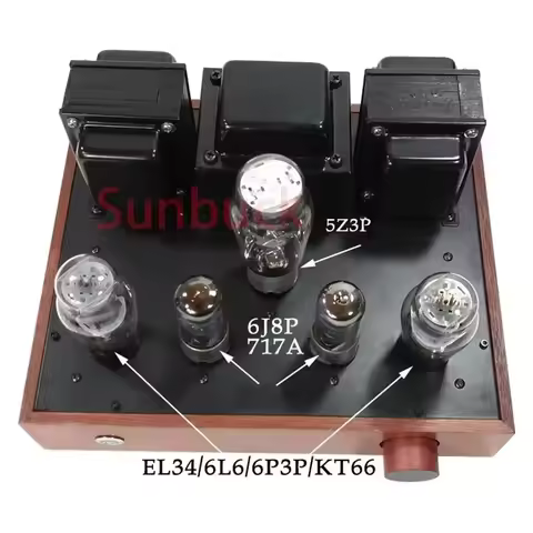 Sunbuck 5Z3P Rectifier Tube 6J8P Push EL34 6P3P 6L6 KT66 Vacuum Tube Power Amplifier 8W+8W Single En