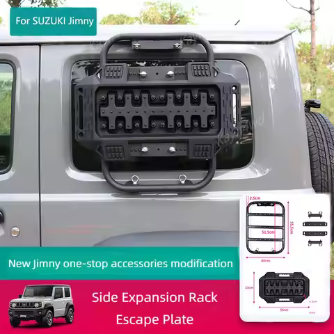 Off Road 4x4 Accessories Side Window Expansion Rack Frame + Escape Board Plate For SUZUKI 3 Door Jim