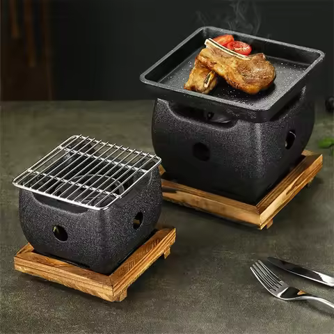 Aluminum alloy oven Small oven Korean cast iron barbecue stove Kebab oven indoor grill smokeless gri