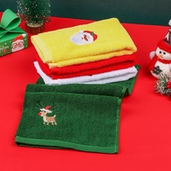 【A NEW】 Cute Navidad Xmas Face Towel Christmas Decor Green Red Santa Claus New Year Gift Home Bathroom Washing Hand Face Towel Cloth