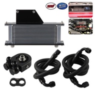 Aluminum 10AN 15 Row Oil Cooler Hose Kit Fits Subaru Impreza WRX/STI 2.0L/2.5L Turbo EJ205 EJ255 Eng