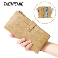 Taomicmic New Style Fashion Long Wallet Ladies PU Foldable Card Holder Multifunctional Zipper Coin P