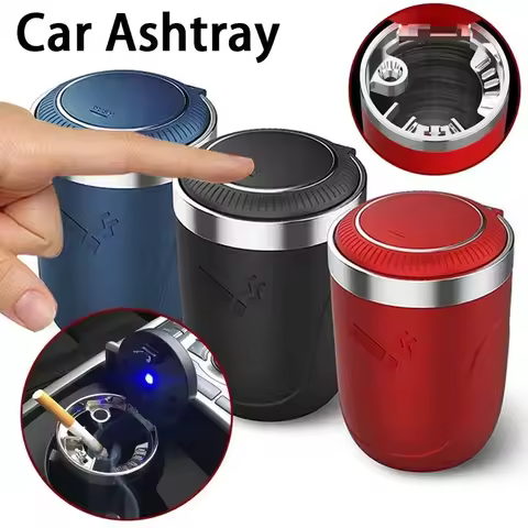 LED Light Car Ashtray Push Type Auto Vehicle Cigarette Ashtray Holder