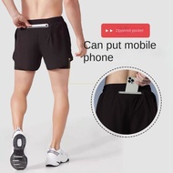 Men's Running Shorts Professional Marathon Track Shorts with Inner Lining Double Layer Pants Sports 