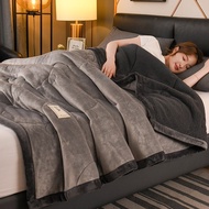 Selimut Thickened Three-Layer Quilted Blanket Milk Fleece Blanket Lamb Fleece Blanket Air Condition