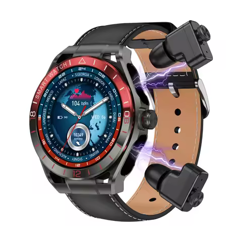 T95E Smart Watch Headphone 2-in-1 TWS Wireless Earbuds Hands-Free Calling Headset Dual-Mic Noise Can