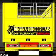 CUTTING STICKER FOR CAR, TRUCK, REAR BACK, DIMANA, EARTH, APPEARANCE, DISTRIBUTED RAKYAT DIPAN