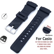 18mm Soft Rubber Resin Silicone Watch Strap for Casio AQ-S800 AQ-S810W AEQ-110W W-735H AE-1200 Digit