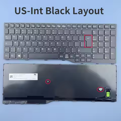 US-Int Black Keyboard For Fujitsu LifeBook A3510 A3511 FJM20B86GB3D85 CP799807-51 US-I Layout