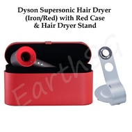 (SPECIAL Edition) Dyson Supersonic Hair Dryer (Iron/Red) with Red Case &amp; Hair Dryer Stand