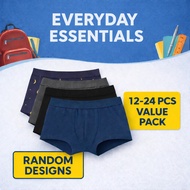 Youth Boy Boxer Briefs | Soft & Comfortable Cotton Underwear | Value Bundle, Random Colors