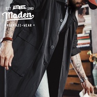 Maden thương hiệu 2025 Mùa Thu/Mùa Đông mới của Mỹ đi lại màu đen Balmain Áo gió cổ áo cho nam giới