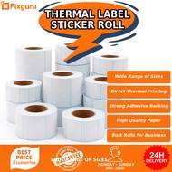 Fixguru - Thermal Label Sticker Roll Multiple Sizes | Barcode / Courier / Inventory Use