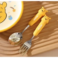 【NEW】正品迪士尼 POOH FOLK AND SPOON SETS
