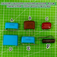 5600PF/56000PF/5900PF/6000PF FILM CAPACITOR 200V/400V/1KV/2KV
