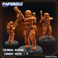 Colonial Marine Combat Medic [4]-Vs Humans-Humanoid Human/32mm scale 3D printed miniature PSK