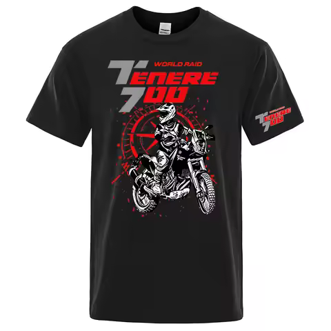 Tenere 1200 700 T7 2026 Men's Motorcycle Rider Logo Print Simple Style Ice Silk T-shirt Casual Round