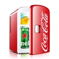 Coca-Cola ตู้เย็นอเนกประสงค์ขนาดเล็ก, 4L 12V/220V เครื่องสำอางเครื่องดื่มเบียร์คูลเลอร์อุ่นหอพักตู้เ