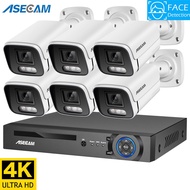 ระบบกล้องวงจรปิด8MP 4K Ai กล้องวงจรปิดแบบ POE ชุดอุปกรณ์ NVR กล้องวงจรปิดกล้องถ่ายวิดีโอกลางแจ้งบ้าน