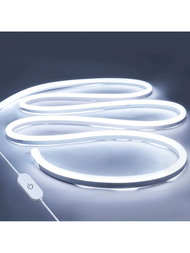 1入組3.28英尺usb Led燈條防水柔軟led霓虹燈,ip65防水,具有觸控開關可調光暖白柔軟led燈,適用於臥室、廚房、diy照明、室內裝飾led燈