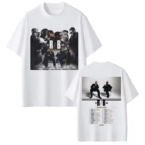 Men Women Hip Hop Fashion Hipster T-Shirts Rapper Chris Brown and Usher Raymond R&B 2026 Tour T Shir