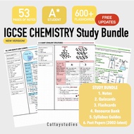 Cambridge IGCSE Chemistry 0620 A* Softcopy Study Bundle (Notes, Flashcards, Quizcards, Past Papers, 