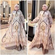 SS664 ethnic gamis dress with sakura brocade sleeves SS hijab set original by SHELLASAUKIA
