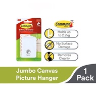 3M Command 17045 Jumbo White Canvas Picture Hanger (Holds up to 2.2kg) 1 HOOK