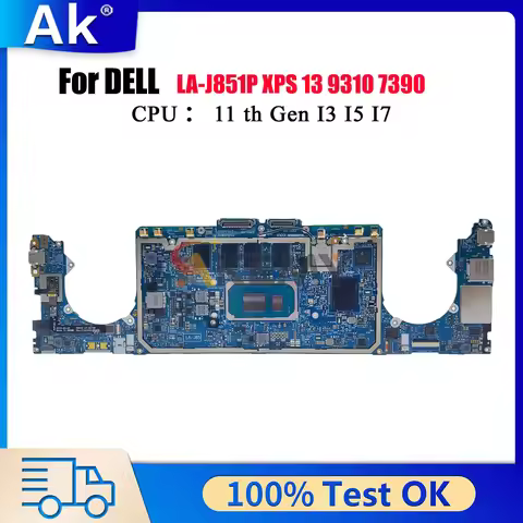 FDO30 LA-J851P Mainboard For Dell XPS 13 9310 7390 with I3 I5 I7 11th CPU 0NVVG 0062CR 100% Fully Te