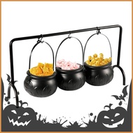 Cauldron Pot Witches Cauldron Candy Serving Bowls on Rack Iron Pot Bucket Decoration for Home Dining