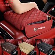 Nissan Car Leather Central Armrest Box Mat Car Storage Box Mat Memory Foam Heightening Pad For Navar