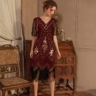 1920s Retro Gatsby Beaded Fringe Dress